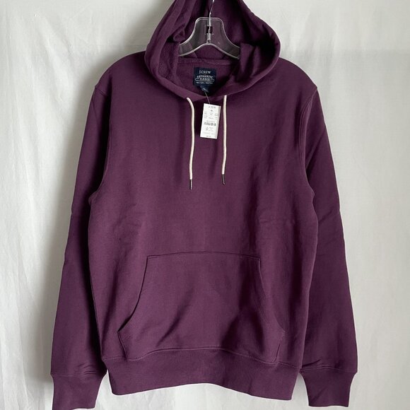 NWT J. Crew Mens Giza Fleece Hoodie Size S Purple Unisex - Picture 3 of 8